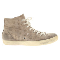 Leather Crown Sneakers in Taupe