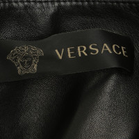 Versace Lederkleid in Schwarz