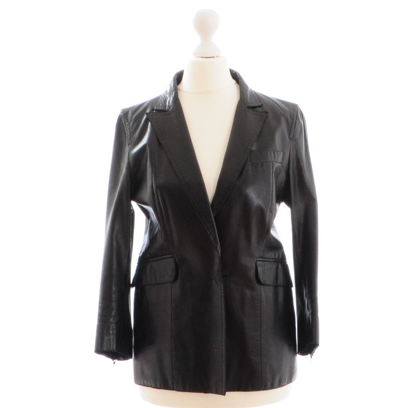 Costume National Veste en cuir noir