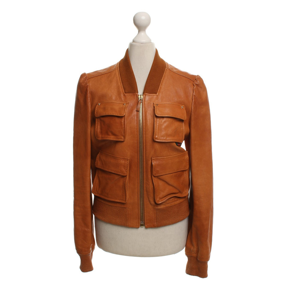 Gucci Leather jacket in cognac