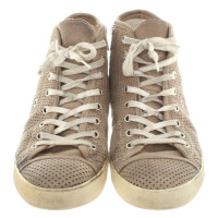 Leather Crown Sneakers in Taupe