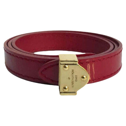 Louis Vuitton Armreif/Armband aus Leder in Rot