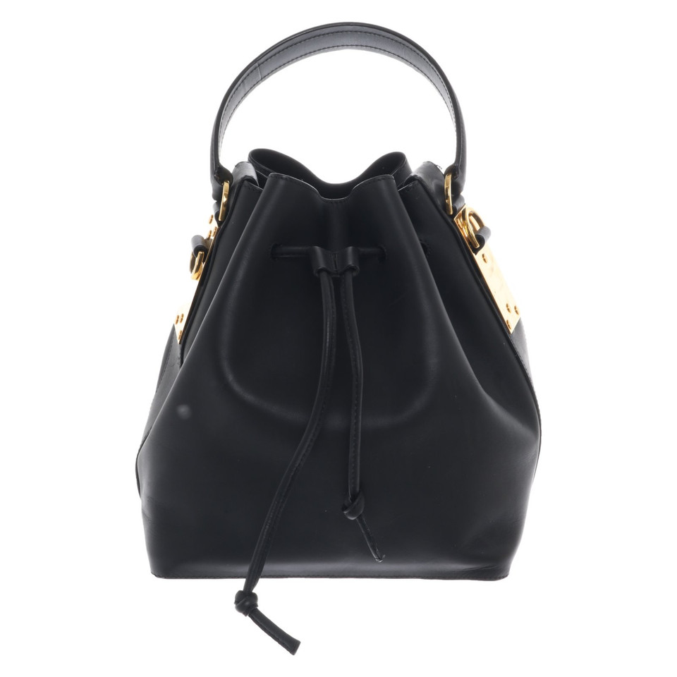 Sophie Hulme Handtasche aus Leder in Schwarz