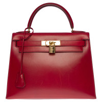 Hermès Kelly Bag 28 in Pelle in Rosso