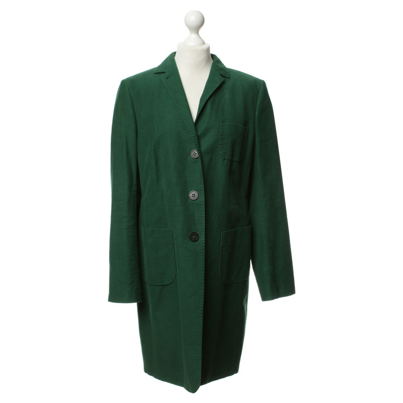 Windsor Flannel coat in moss green