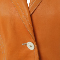 Hugo Boss Leather jacket in Orange