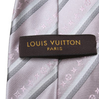 Louis Vuitton Krawatte rosa &amp; graue Streifen glänzend