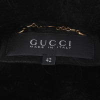 Gucci Wild leather jacket with fur trim