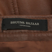 Bruuns Bazaar Leather skirt in Cognac