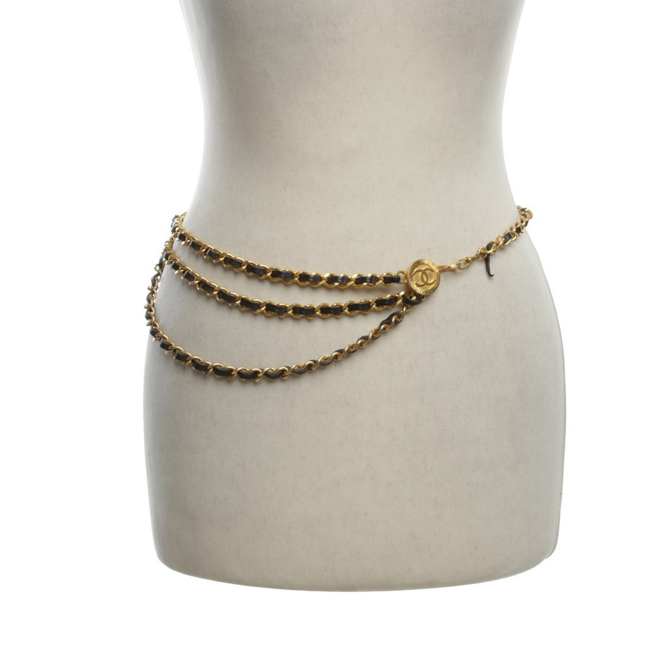 Chanel Courroie à maillons avec bracelet en cuir