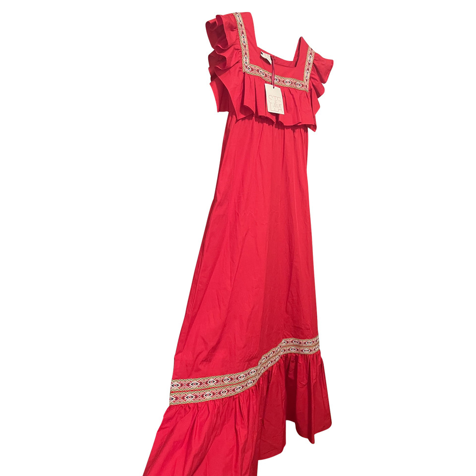 Stella Jean Kleid aus Baumwolle in Rot
