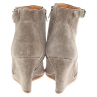 Lanvin Wedges Leather in Khaki