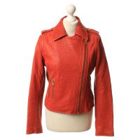 Reiss Leather jacket in red