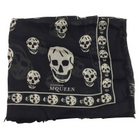 Alexander McQueen Schwarzer Schal mit Skull-Motiv