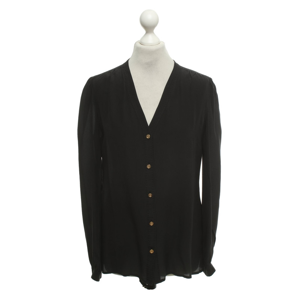 Tory Burch Seidenbluse in Schwarz