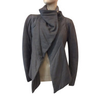 Rick Owens Jacke/Mantel aus Leder in Grau