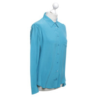 Equipment blouse de soie en bleu turquoise