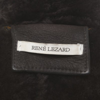 René Lezard Jacke/Mantel aus Leder in Grau
