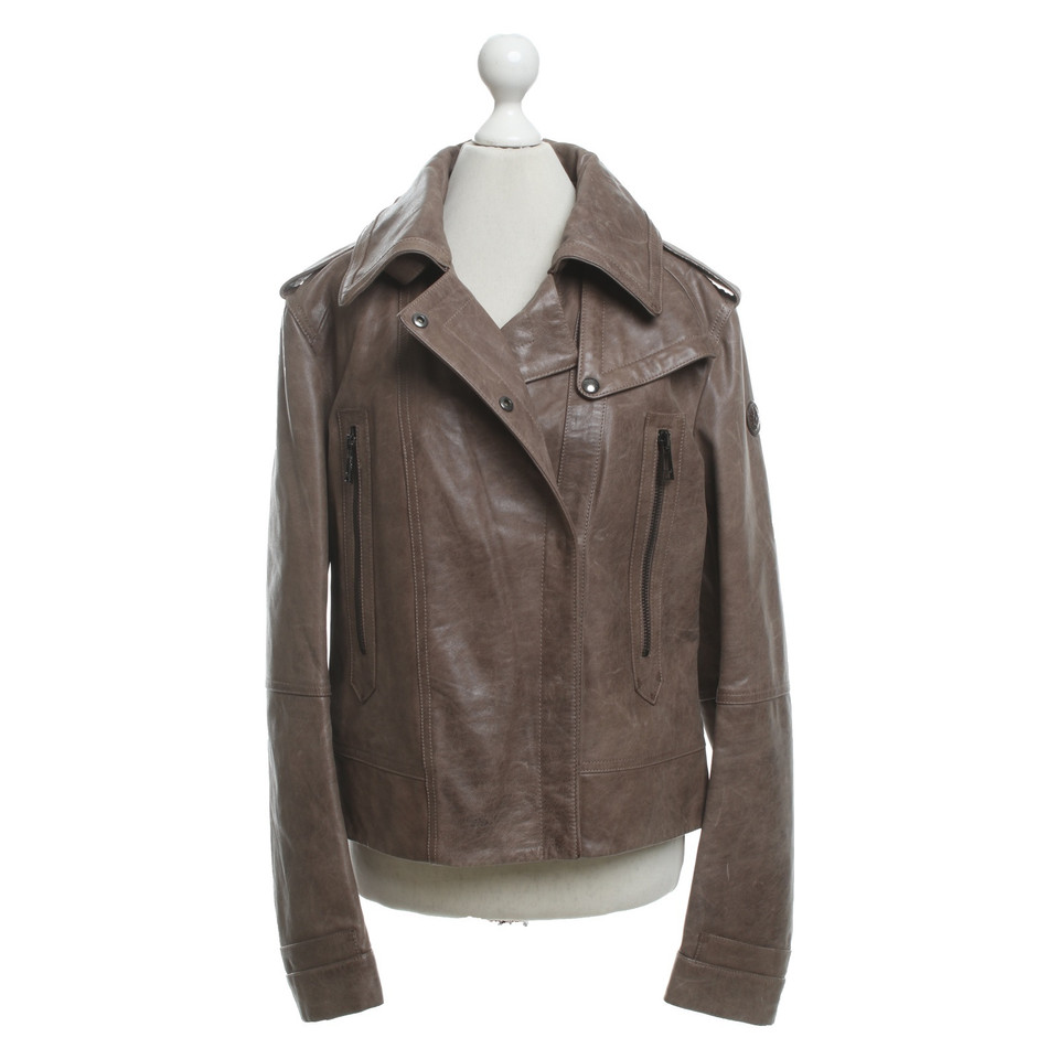 Belstaff Veste en cuir en taupe