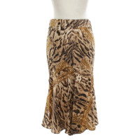 Roberto Cavalli Silk skirt with tiger pattern