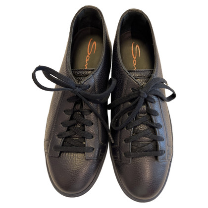 Santoni Trainers Patent leather in Blue