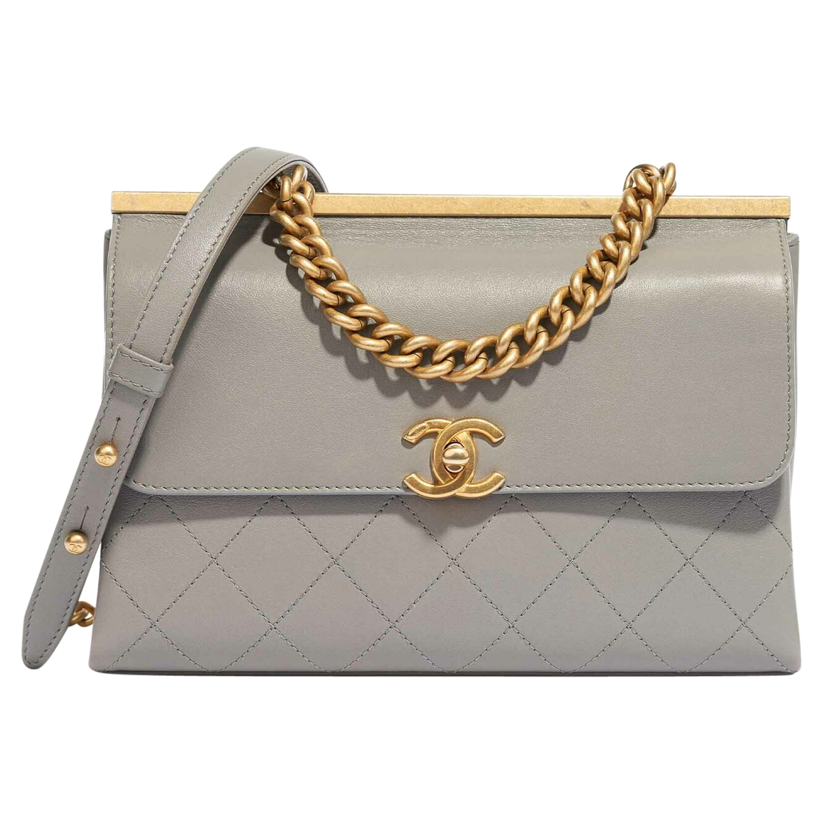 Chanel Coco Luxe Flap Bag Small 23 Leather in Grey - Second Hand Chanel  Coco Luxe Flap Bag Small 23 Leather in Grey buy used for 5220€ (6012045)