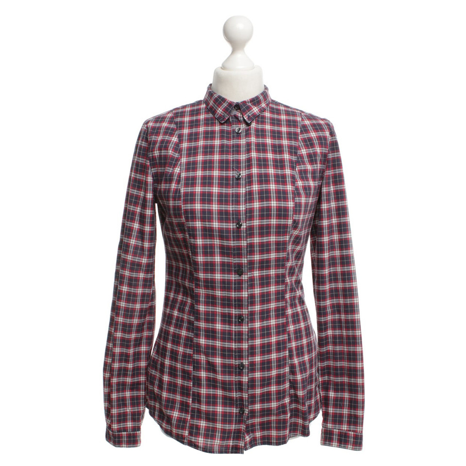 0039 Italy Blouse with plaid pattern