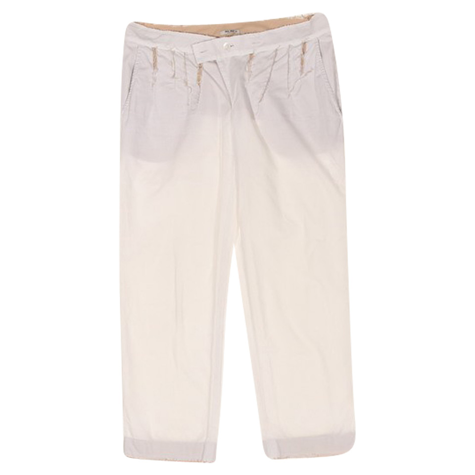 Miu Miu Paio di Pantaloni in Cotone in Bianco