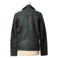 Gestuz Leather jacket in dark green