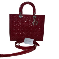 Christian Dior Lady Dior Large aus Lackleder in Rot