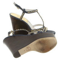 Michael Kors Wedges Leather in Blue