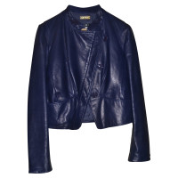 Versace Jacke/Mantel aus Leder in Violett