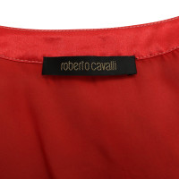 Roberto Cavalli camicetta di seta in rosso
