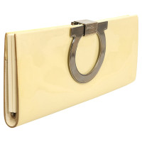 Salvatore Ferragamo Clutch Bag Patent leather in Cream