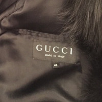 Gucci Long manteau avec col en fourrure