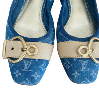 Louis Vuitton Slipper/Ballerinas aus Jeansstoff in Blau