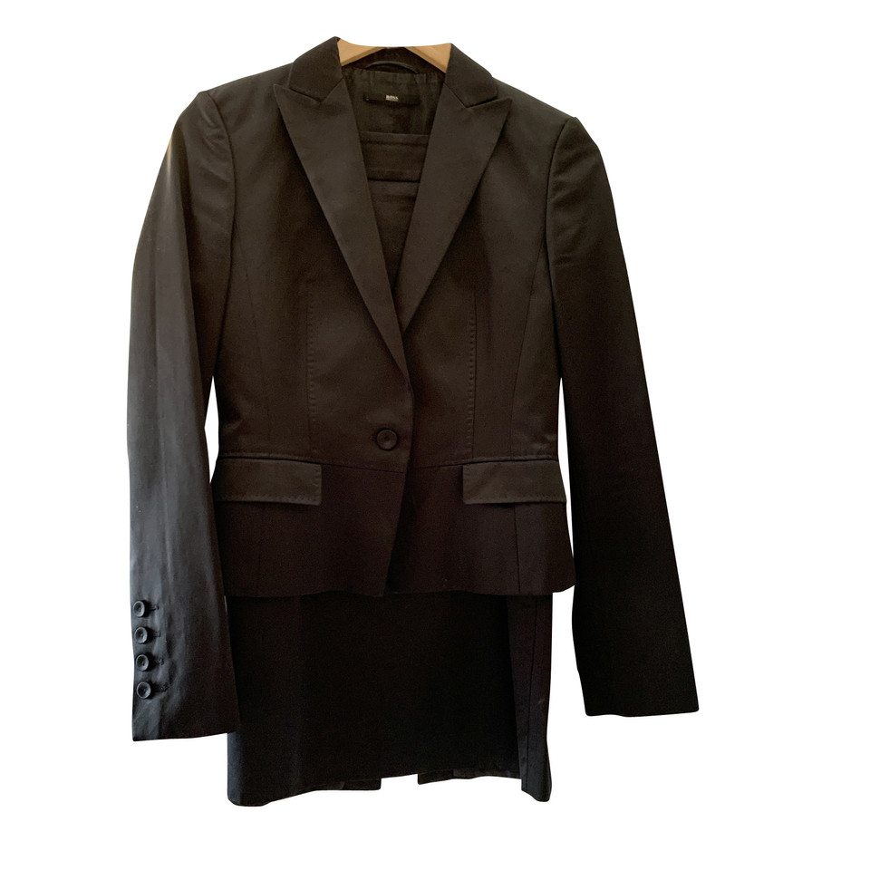 Hugo Boss Suit Katoen in Zwart