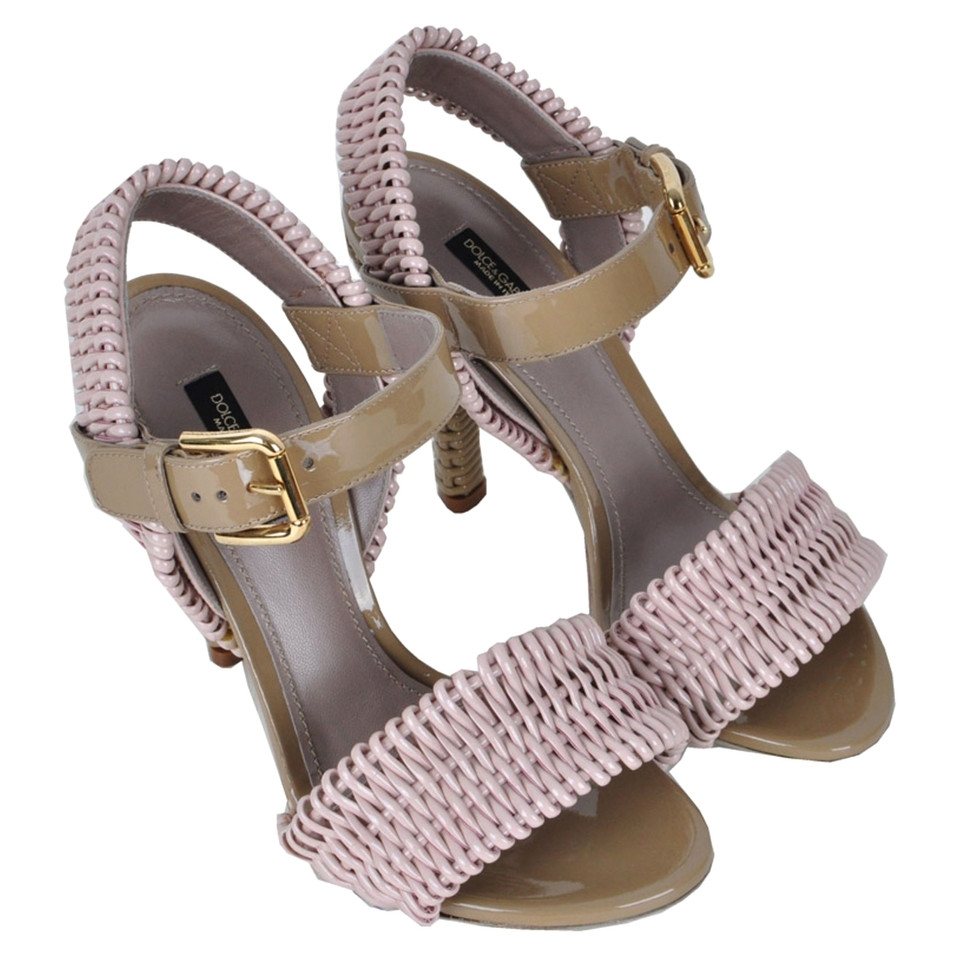 Dolce & Gabbana RUNWAY Woven Sandals Pink