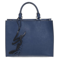 Karl Lagerfeld Handtasche aus Leder in Blau