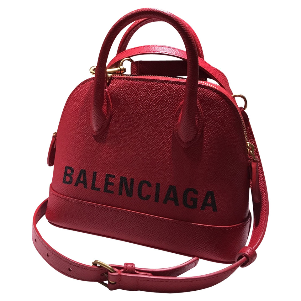 Balenciaga Ville XXS Top Handle Bag in Pelle in Rosso