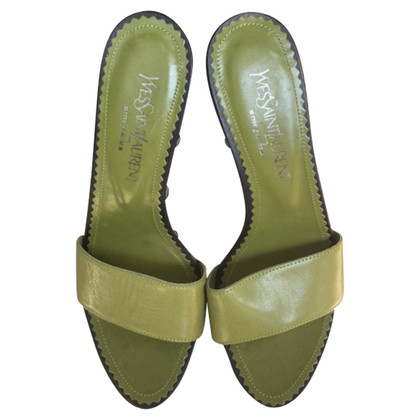 Saint Laurent Sandals Leather in Green