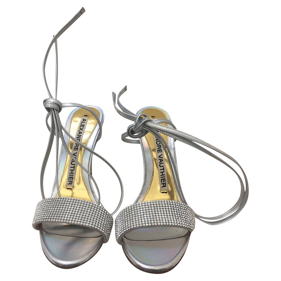 Alexandre Vauthier Sandals Leather in Silvery