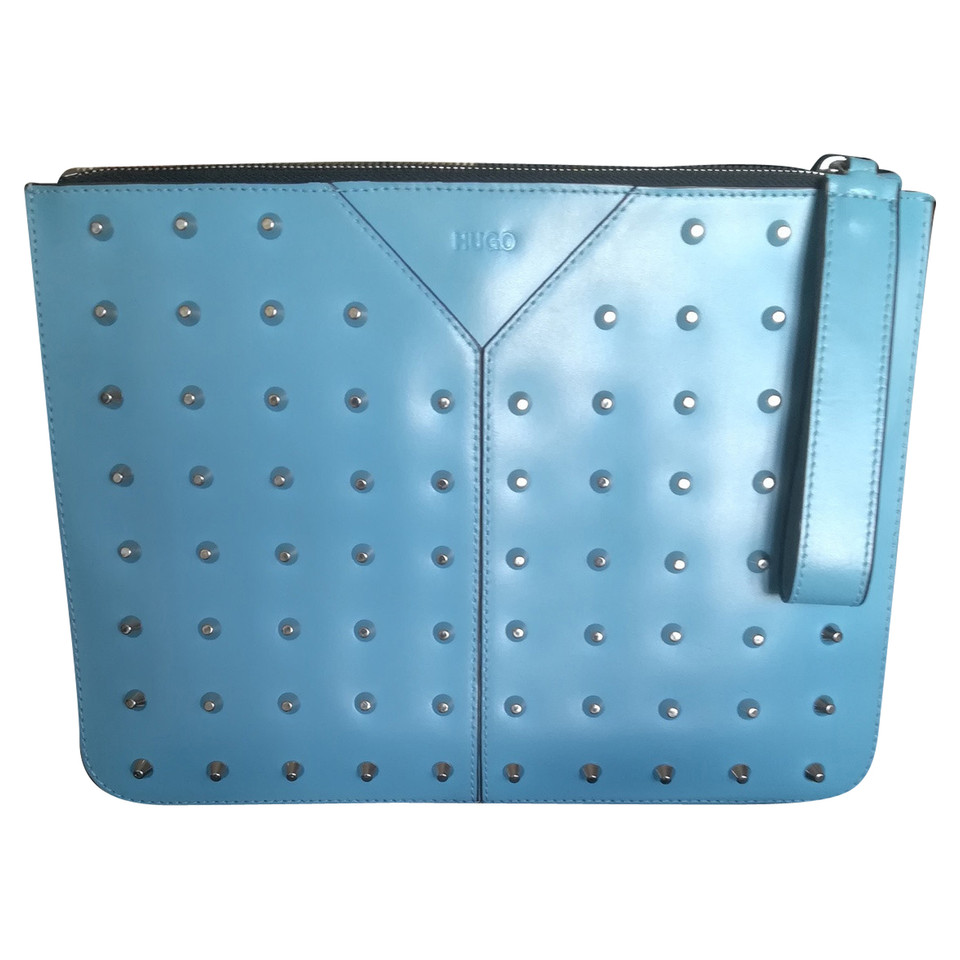 Hugo Boss Clutch Bag Leather in Blue