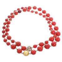 Chanel Perlenkette im Korallton
