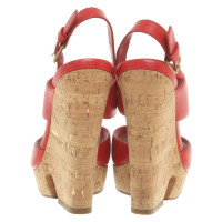 Yves Saint Laurent Platform sandals in red