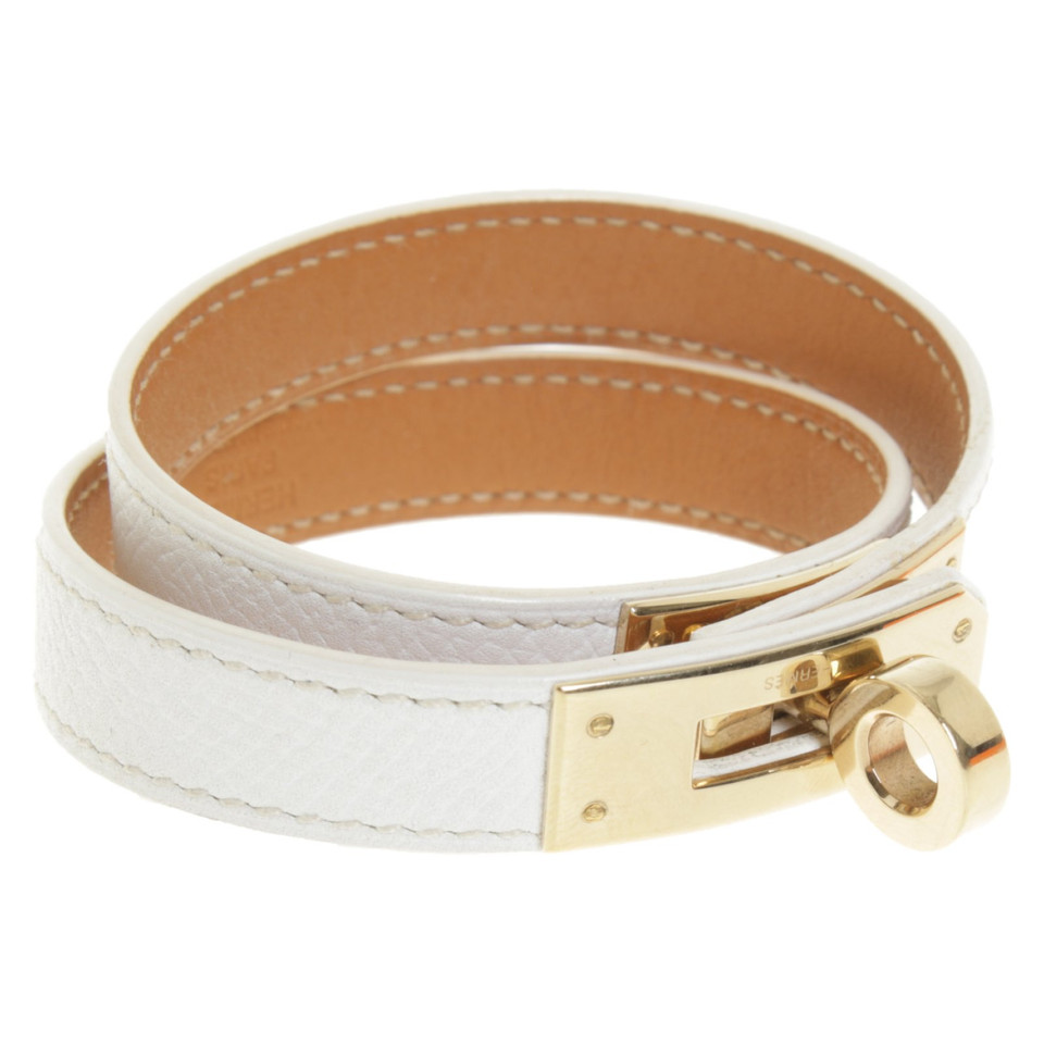 Hermès Bracelet en Cuir en Blanc