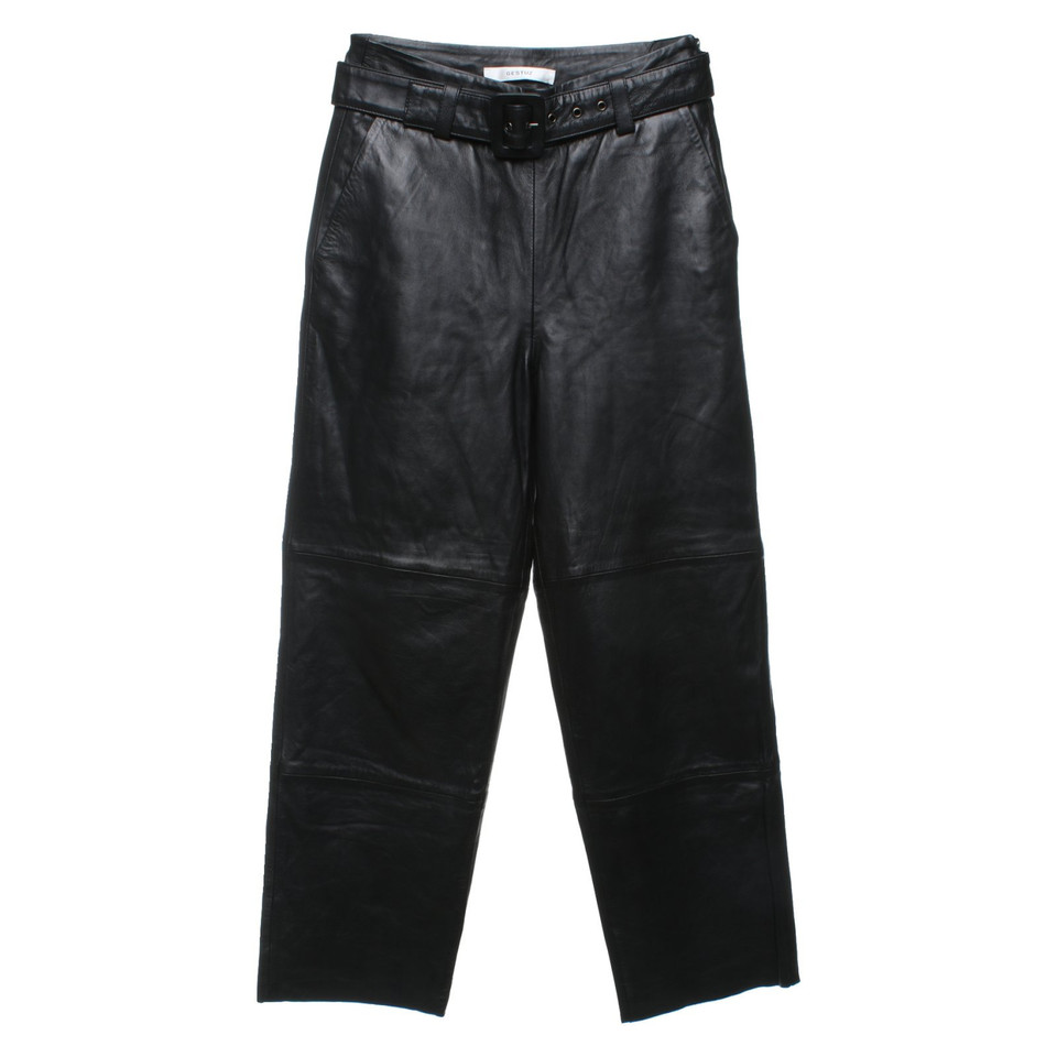 Gestuz Trousers Leather in Black