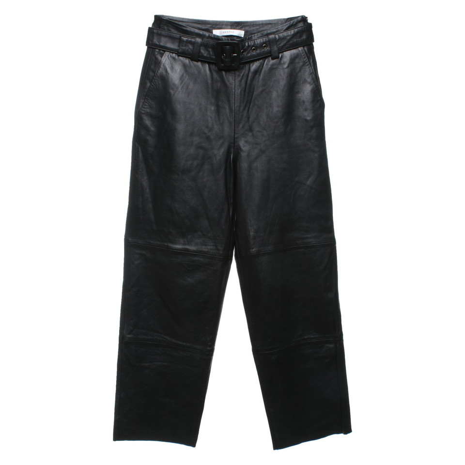 Gestuz Paire de Pantalon en Cuir en Noir