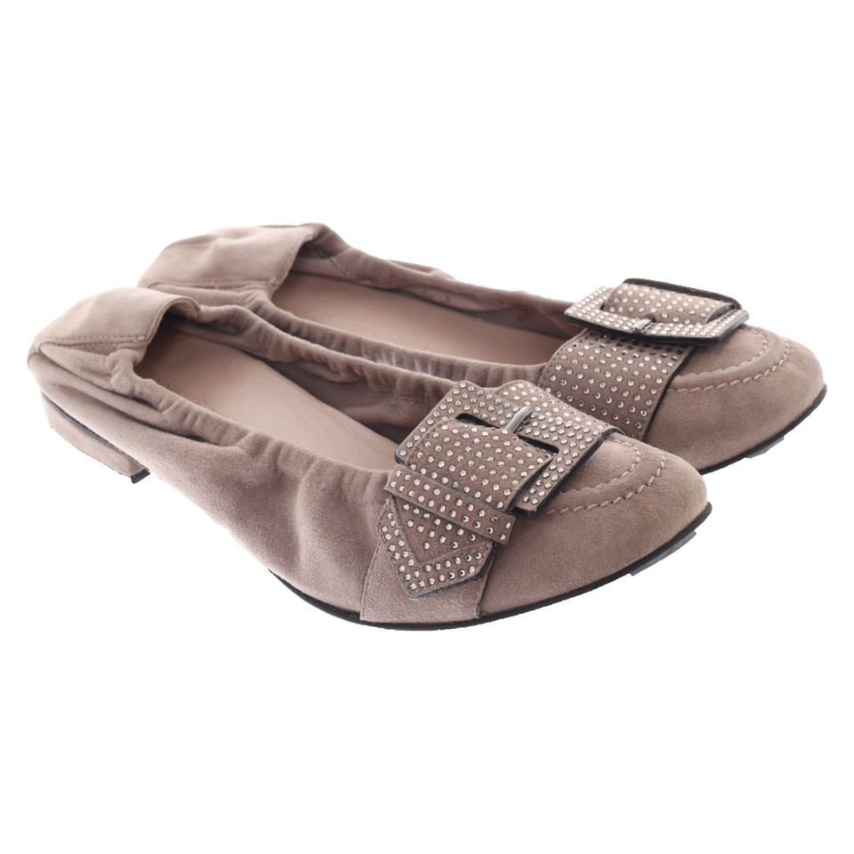 Kennel & Schmenger Slippers/Ballerinas Leather in Taupe
