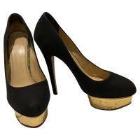 Charlotte Olympia Pumps/Peeptoes Canvas in Black